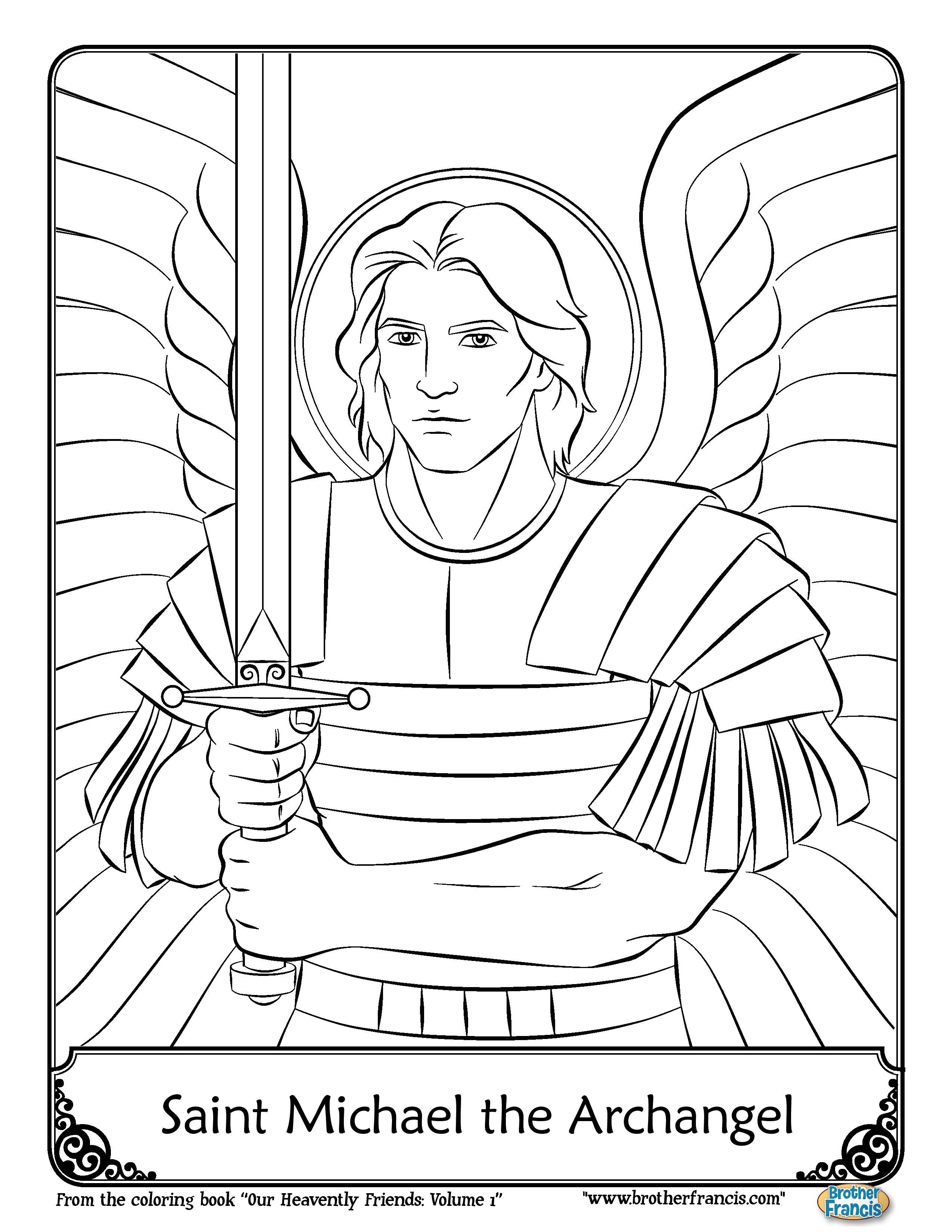 September 29_saint-michael-the-archangel-coloring-page-brother-francis-page-001
